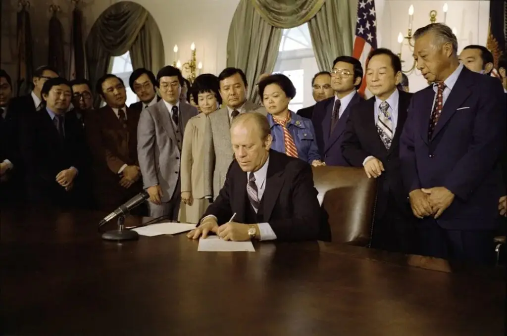 President Gerald Ford signing Proclamation 4417